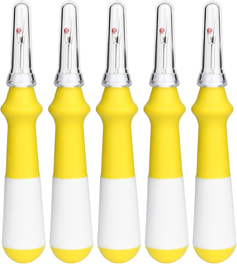 ZMAAGG 5 Pcs Ergonomic Grip Seam Ripper, Seam Ripper Set, Yellow Seam Rippers for Sewing,Thread Remover Tool for Crafting Removing Embroidery Hems Seams (Yellow) - Image 1